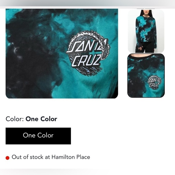 Santa Cruz Tie-Dye Long Sleeve Shirt Small - Picture 5 of 9